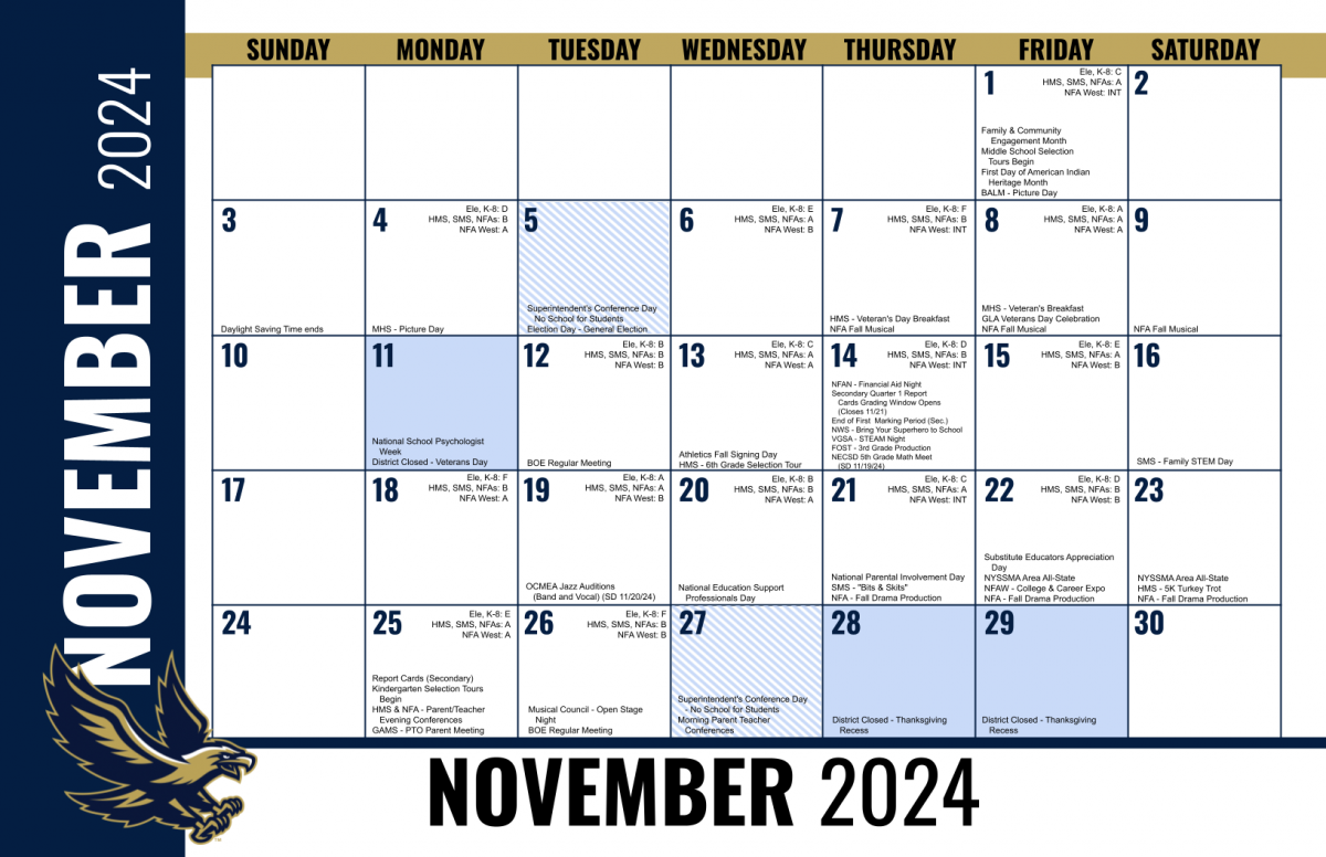 CALENDAR Reminder November 2024 News NECSD